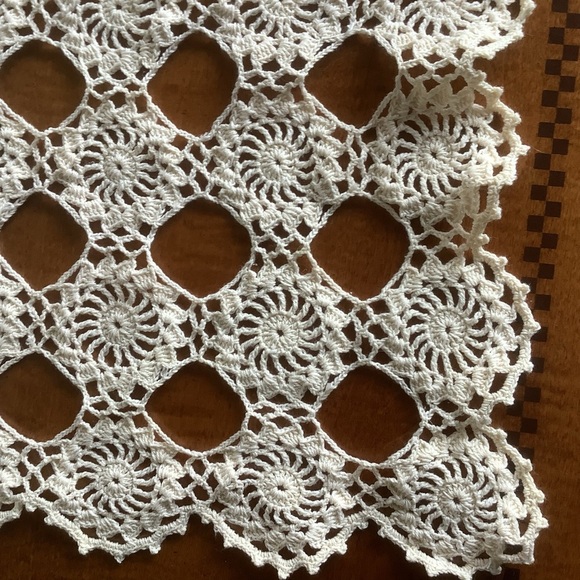 Handmade Crocheted 14” Square Doily - Picture 8 of 10